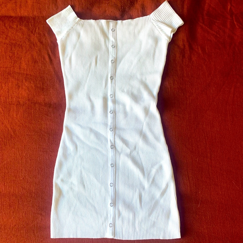 mini off the shoulder sweater dress